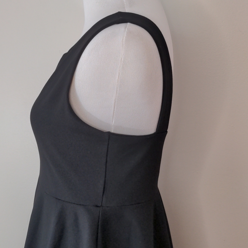Susana Monaco Asymmetrical Overlay Drape Dress Black Medium - Picture 7 of 12